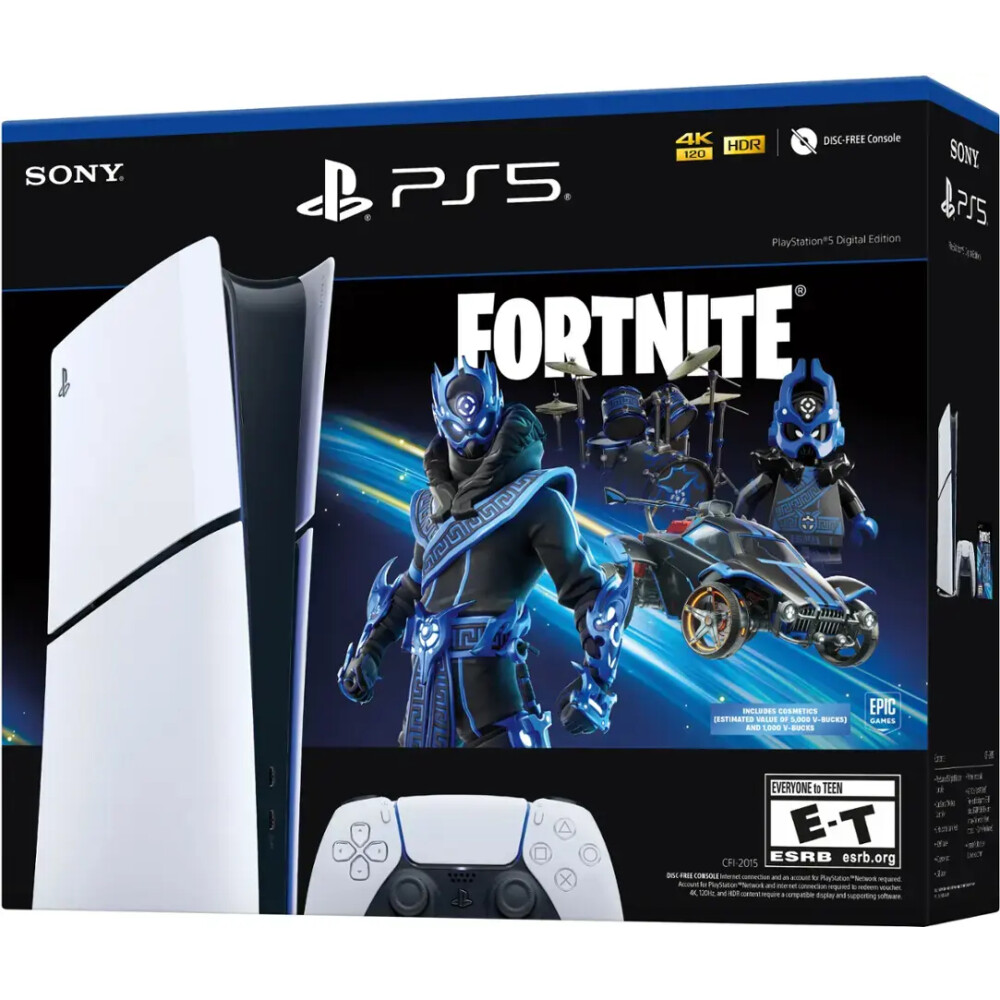 Sony PlayStation 5 Slim 1TB Digital Edition Fortnite Cobalt Star Bundle - Imagen 8