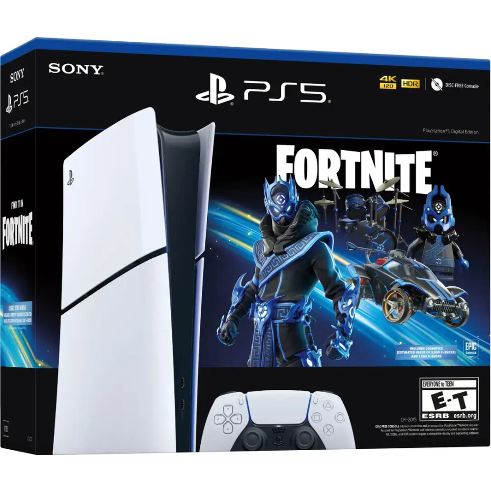 Sony PlayStation 5 Slim 1TB Digital Edition Fortnite Cobalt Star Bundle - Imagen 1