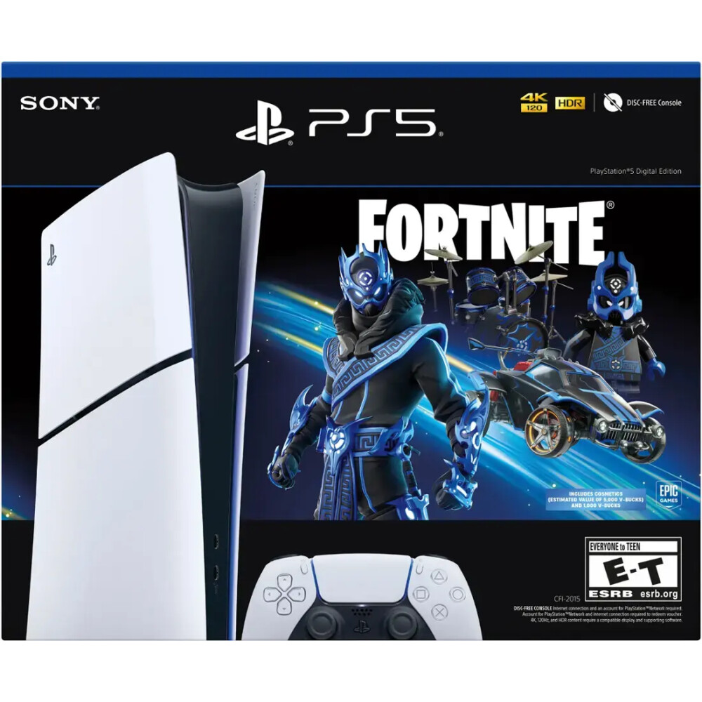 Sony PlayStation 5 Slim 1TB Digital Edition Fortnite Cobalt Star Bundle - Imagen 6