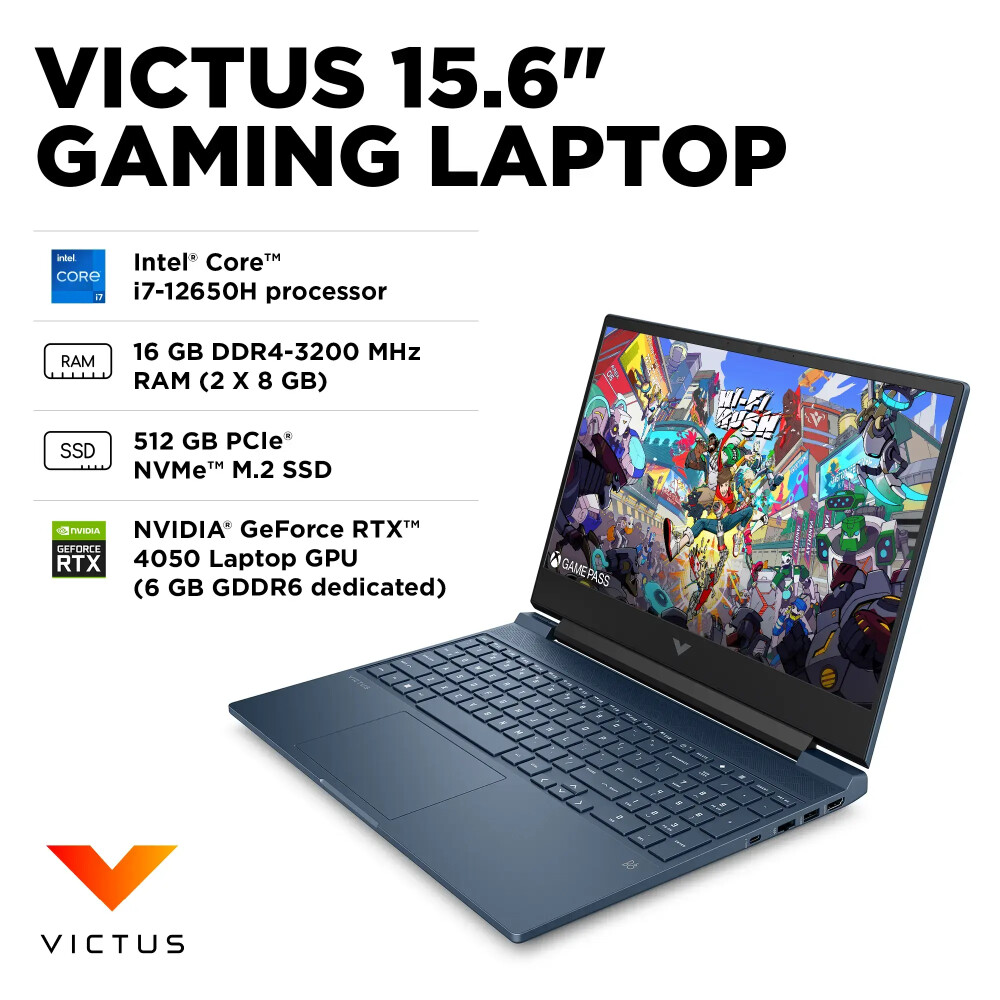 HP Victus 15.6″ FHD 144 Hz – Intel Core i7 12650H – 16GB DDR4 – NVIDIA GeForce RTX 4050 6GB – 512GB SSD - Imagen 2