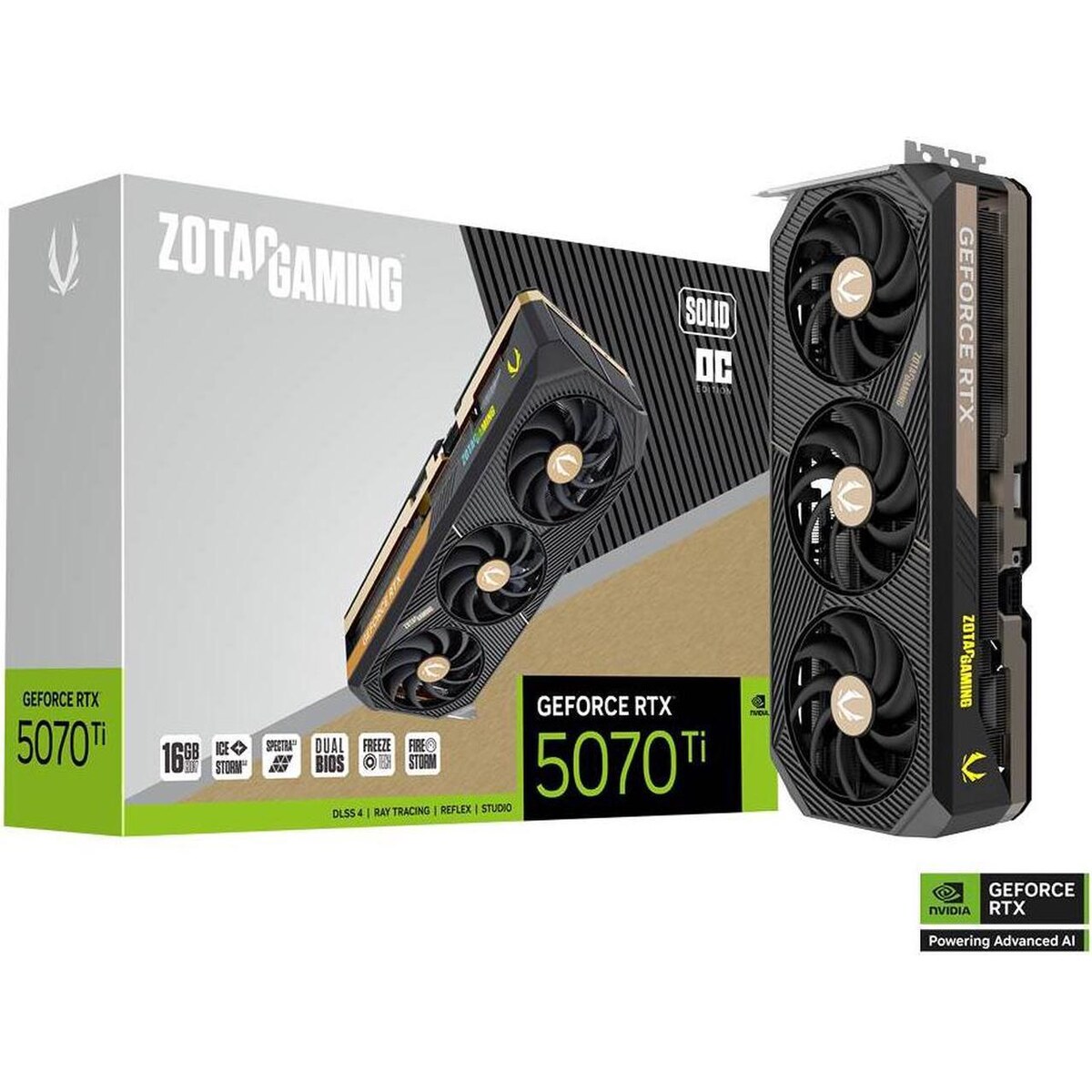 Tarjeta de video ZOTAC GAMING Solid GeForce RTX 5070 Ti 16GB OC