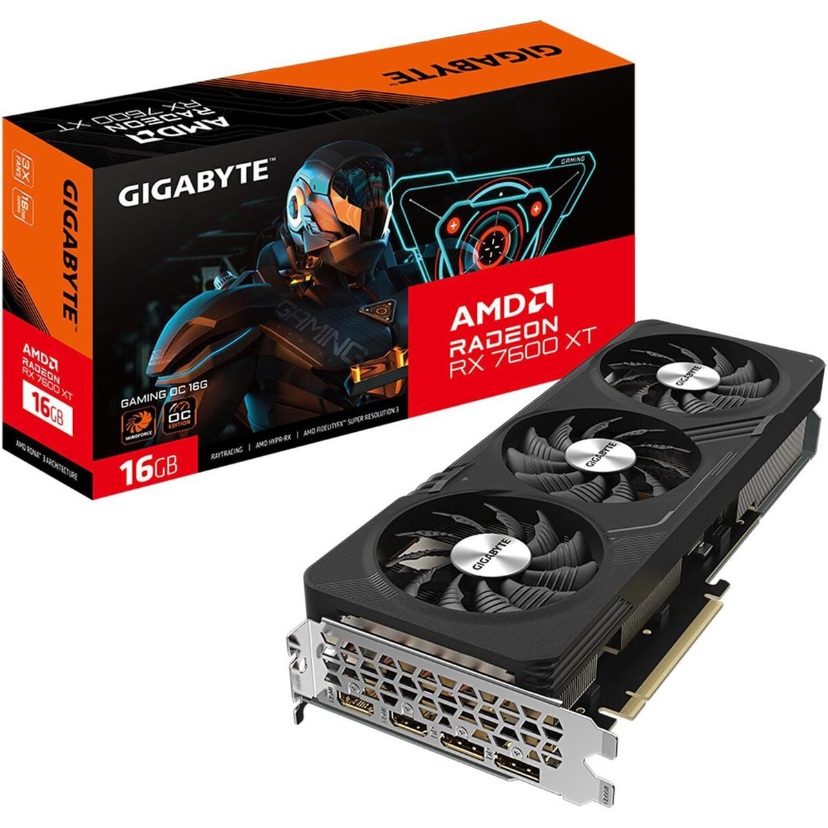 Tarjeta de video GIGABYTE Gaming Radeon RX 7600 XT 16GB OC