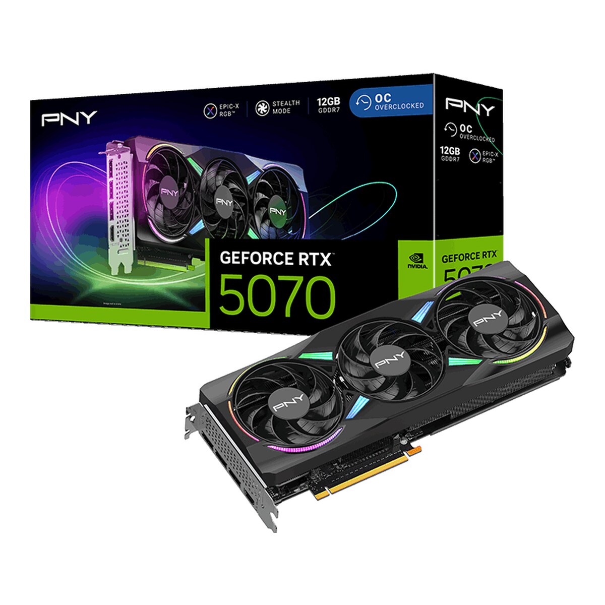 Tarjeta de video PNY EPIC-X RGB GeForce RTX 5070 12GB OC