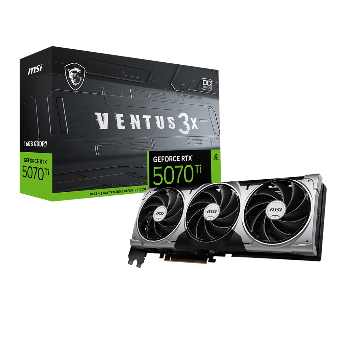 Tarjeta de video MSI Ventus 3X GeForce RTX 5070 Ti 16GB OC