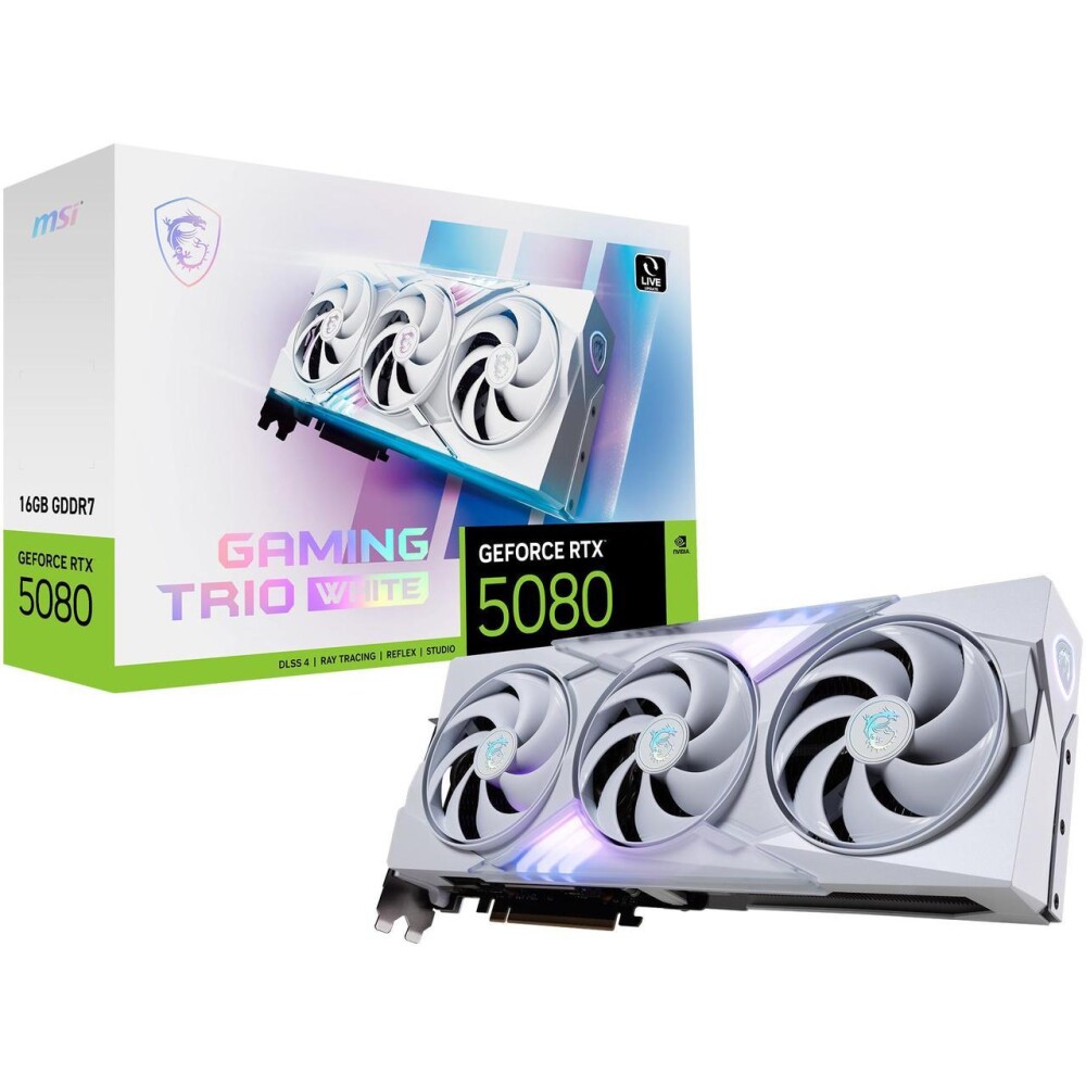 Tarjeta de video MSI GAMING GeForce RTX 5080 16GB Trio OC WHITE - Imagen 1