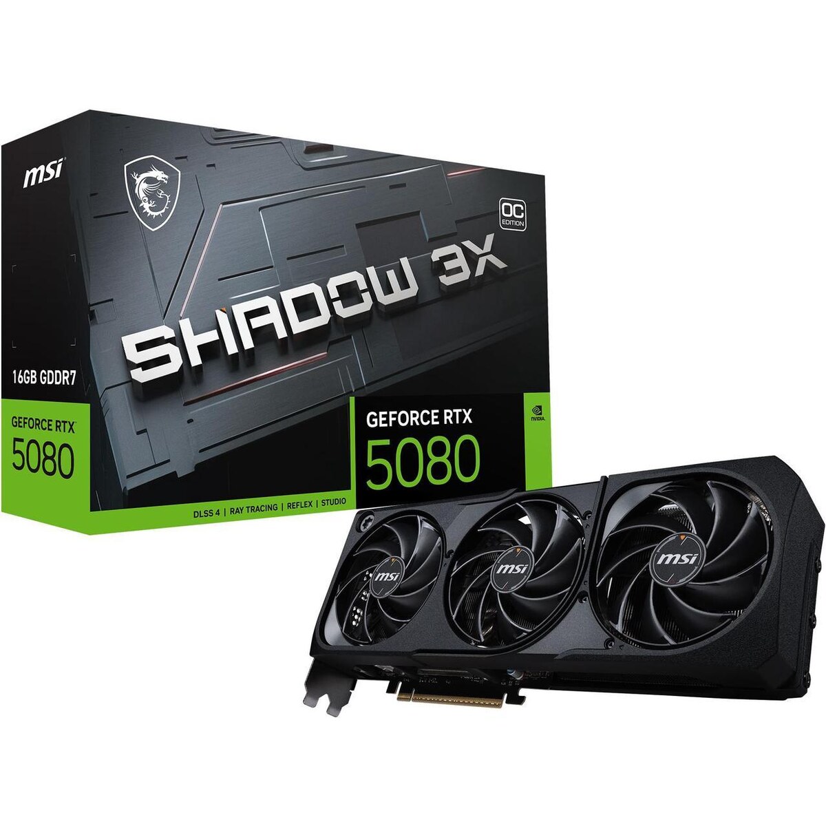Tarjeta de video MSI SHADOW GeForce RTX 5080 16GB 3x OC