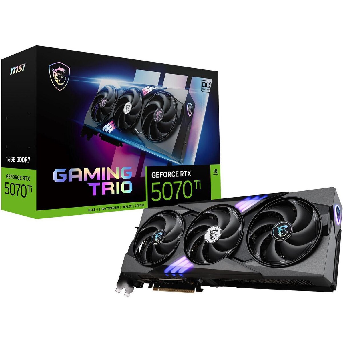 Tarjeta de video MSI GAMING TRIO GeForce RTX 5070 Ti 16GB OC