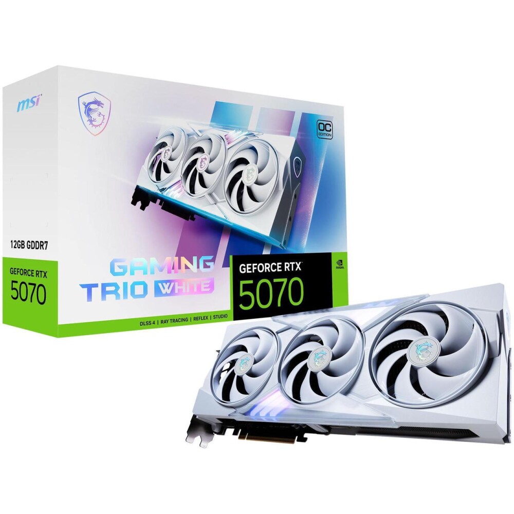 Tarjeta de video MSI GAMING TRIO WHITE GeForce RTX 5070 12GB OC - Imagen 1