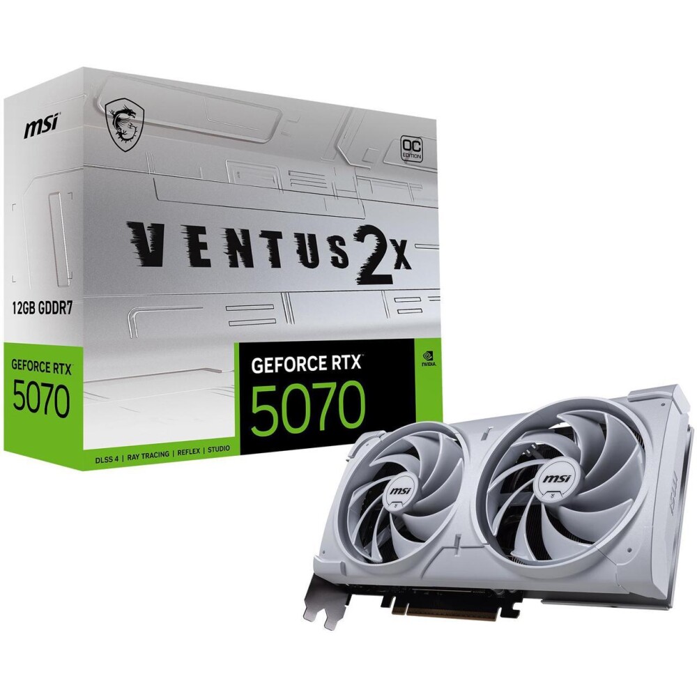 Tarjeta de video MSI Ventus 2X WHITE GeForce RTX 5070 12GB OC - Imagen 1