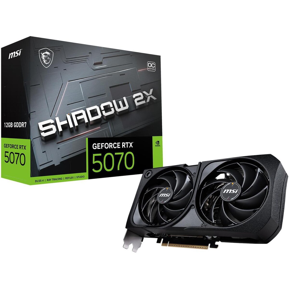 Tarjeta de video MSI SHADOW GeForce RTX 5070 12GB 2x OC