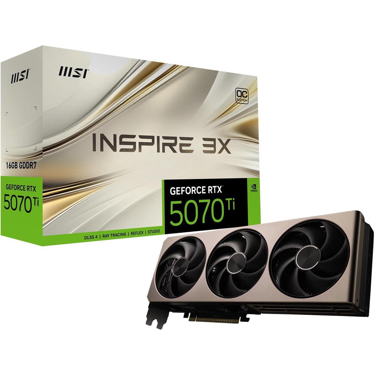 Tarjeta de video MSI INSPIRE 3x GeForce RTX 5070 Ti 16GB OC