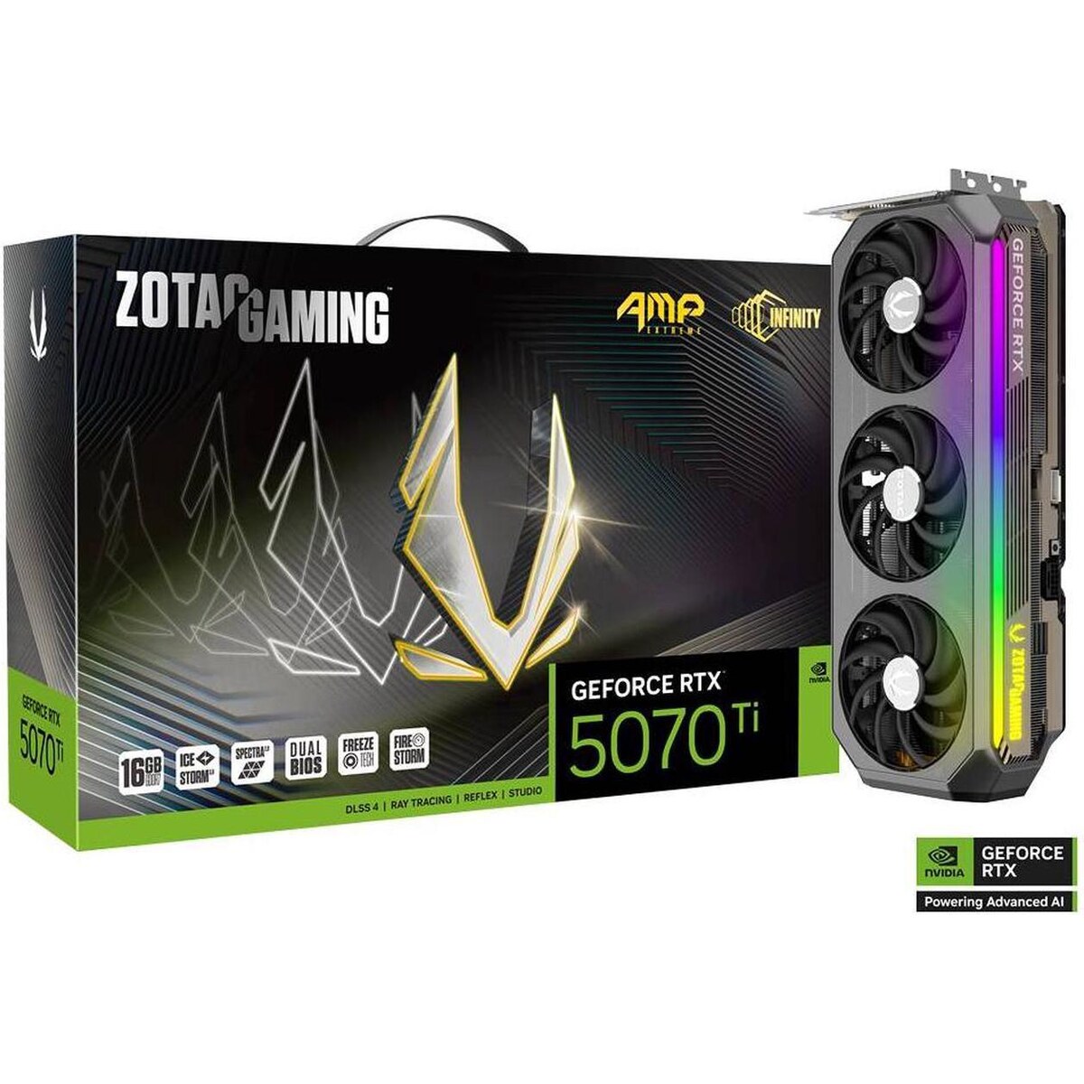 Tarjeta de video ZOTAC AMP Extreme INFINITY GeForce RTX 5070 Ti 16GB