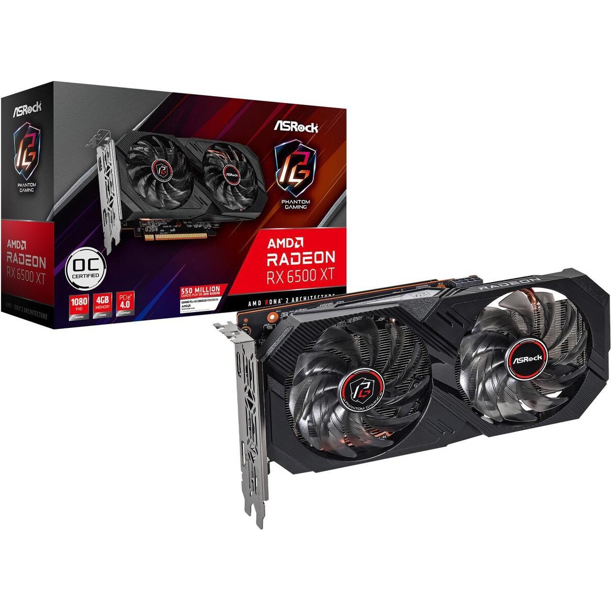 Tarjeta de video ASRock Phantom Gaming D Radeon RX 6500 XT 4GB