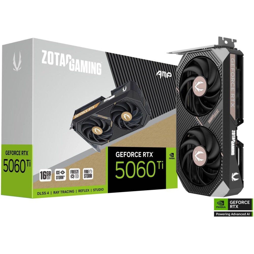 Tarjeta de video ZOTAC AMP GeForce RTX 5060 Ti 16GB OC - Imagen 1