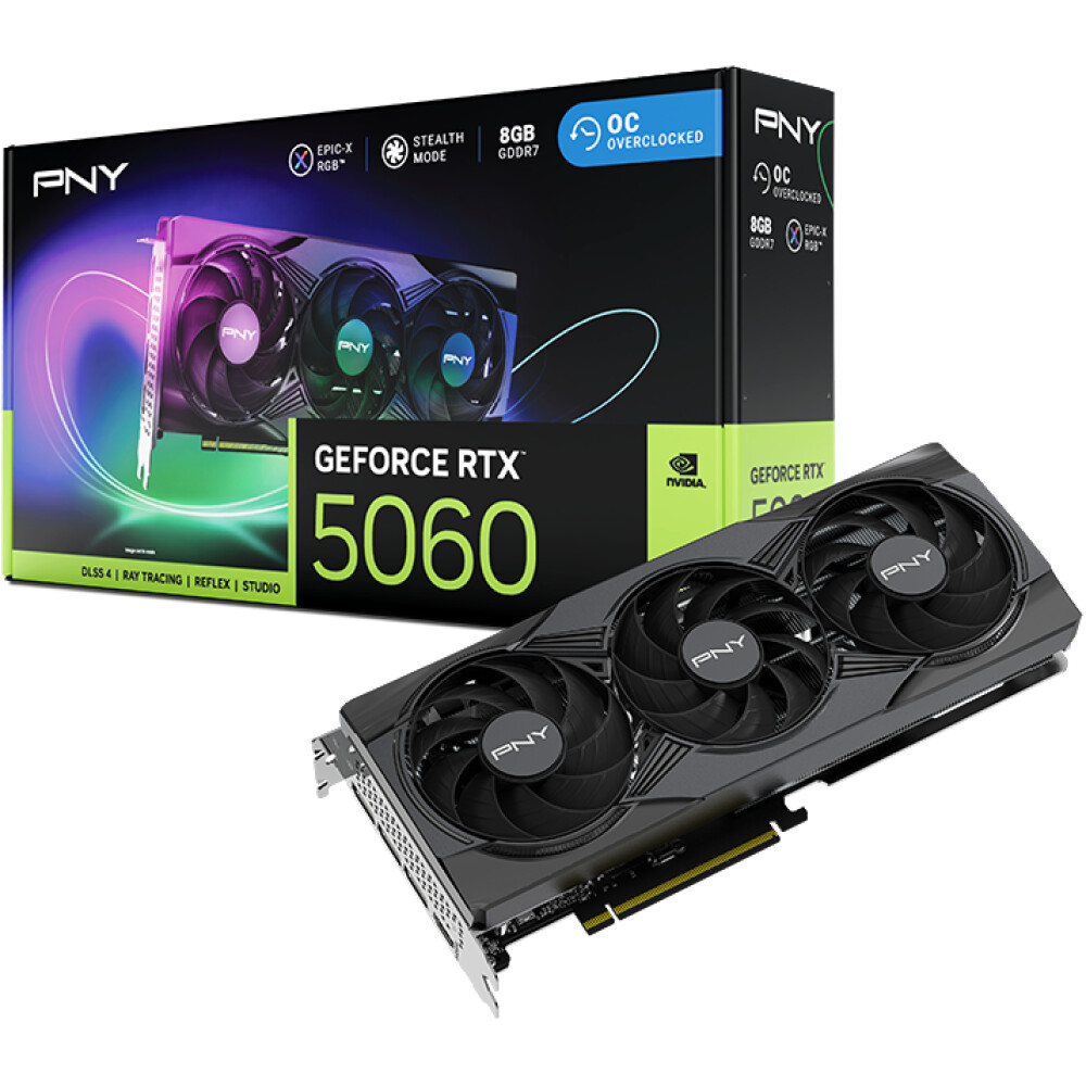 Tarjeta de video PNY ARGB GeForce RTX 5060 8GB OC - Imagen 1