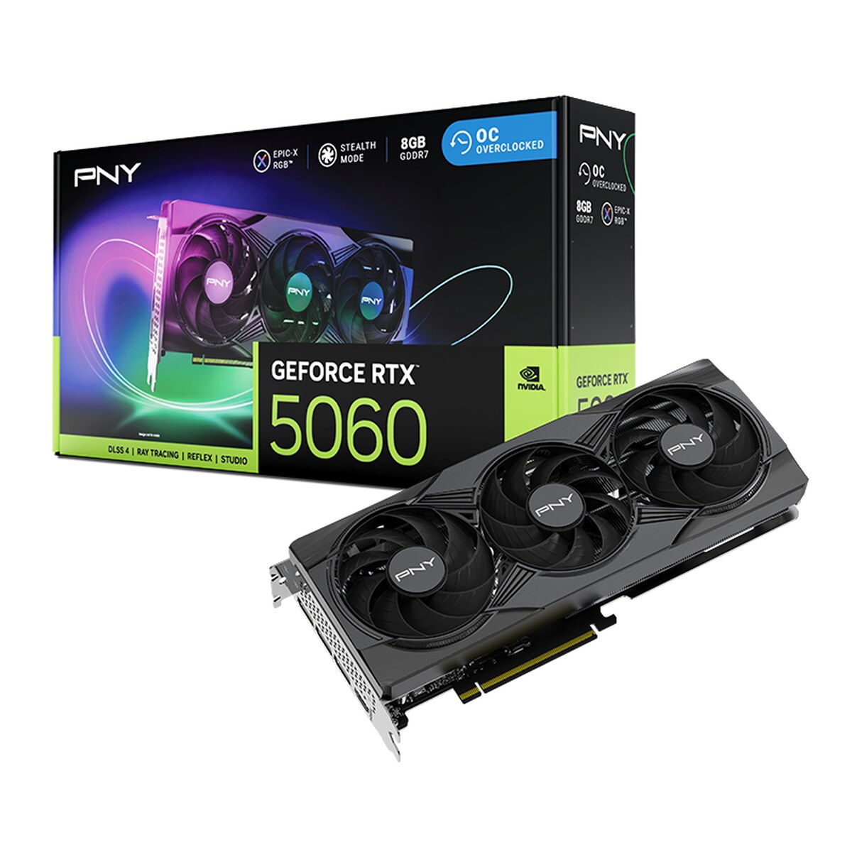 Tarjeta de video PNY ARGB GeForce RTX 5060 8GB OC