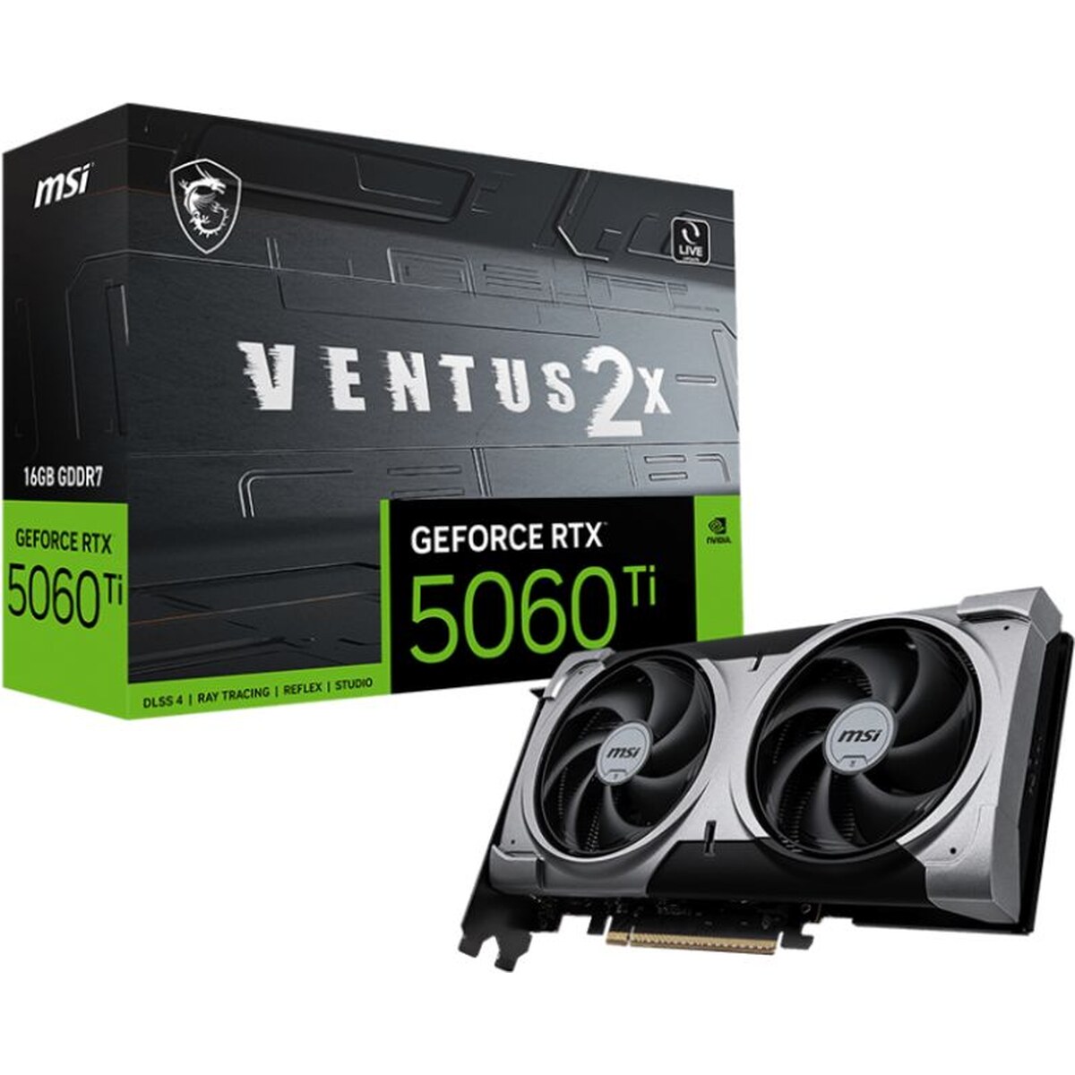 Tarjeta de video MSI Ventus 2X GeForce RTX 5060 Ti 16GB OC PLUS