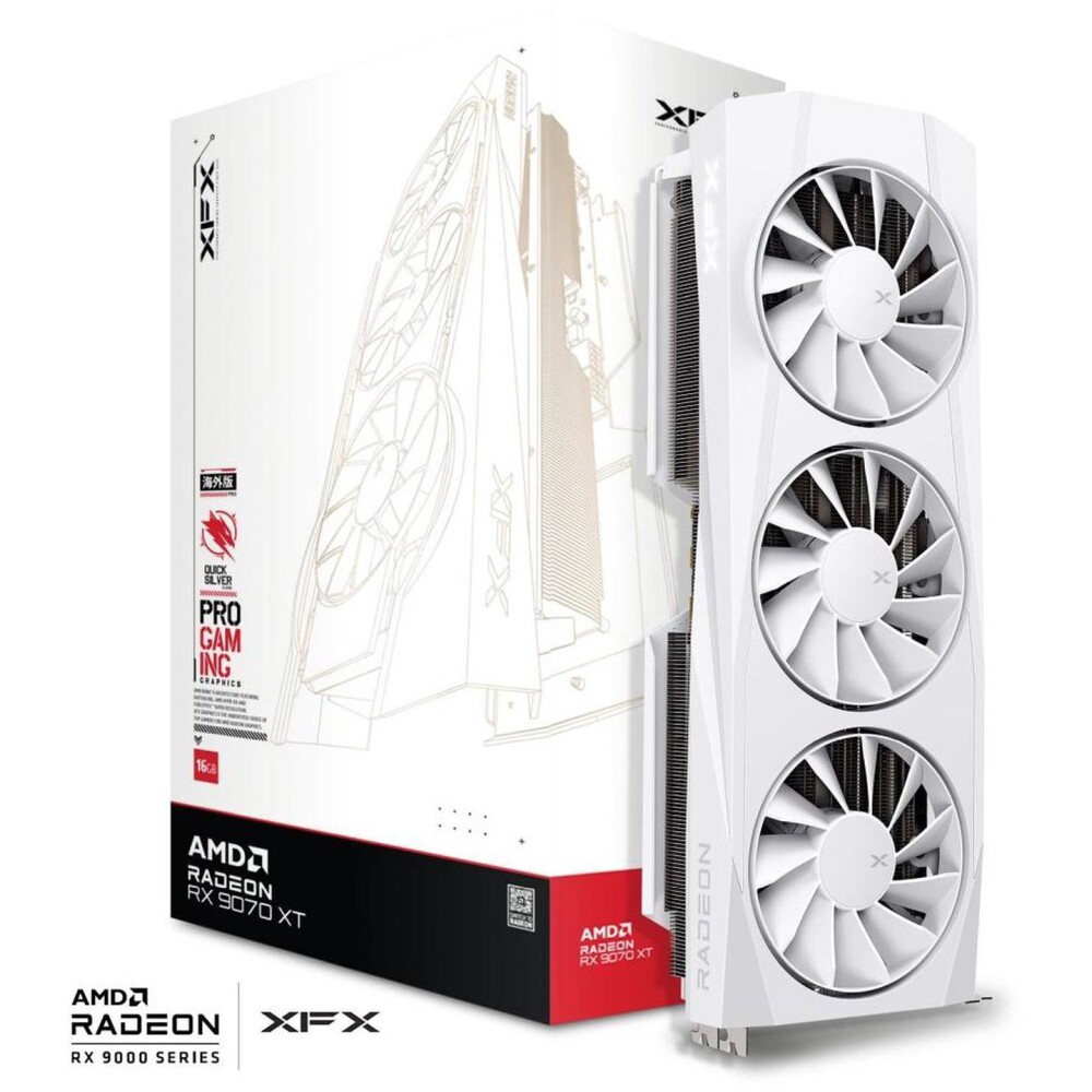 Tarjeta de video XFX Quicksilver Radeon RX 9070 XT WHITE Gaming Edition 16GB - Imagen 1