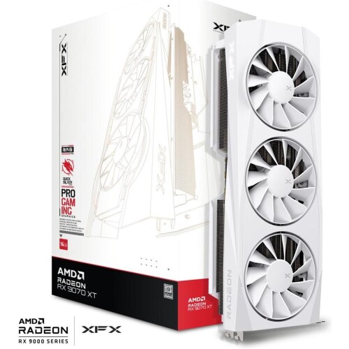 Tarjeta de video XFX Quicksilver Radeon RX 9070 XT WHITE Gaming Edition 16GB