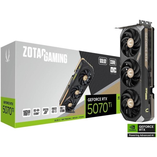 Tarjeta de video ZOTAC GAMING Solid Core GeForce RTX 5070 Ti 16GB OC