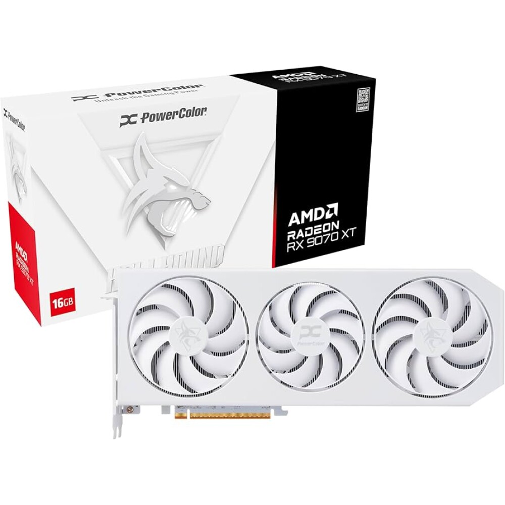 Tarjeta de video PowerColor Hellhound Spectral White Radeon RX 9070 XT 16GB - Imagen 1