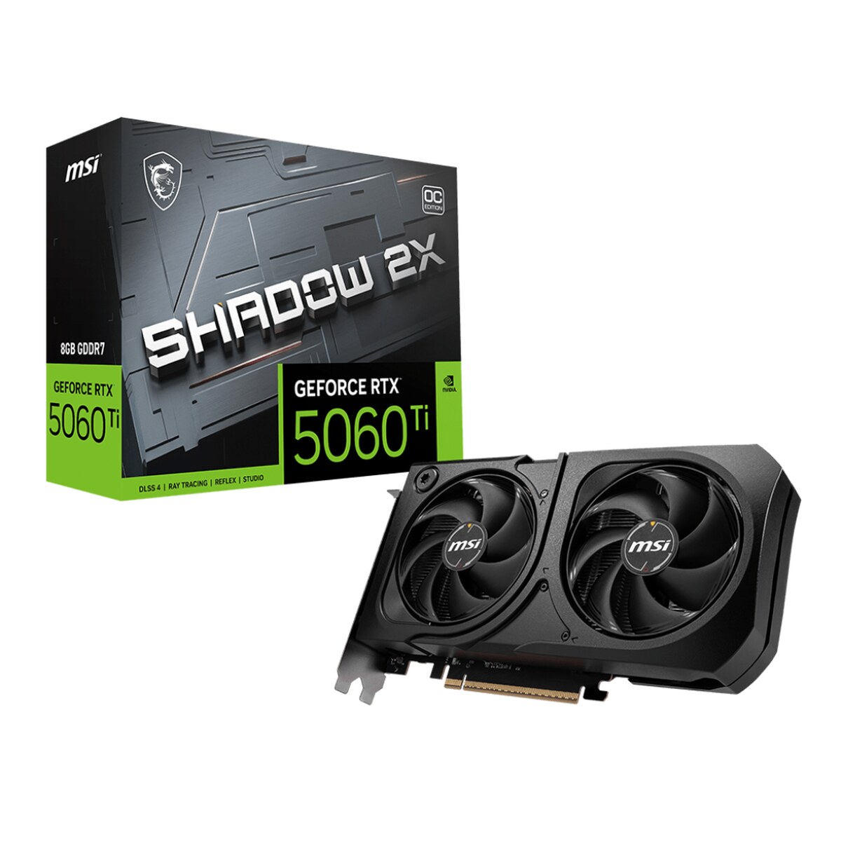 Tarjeta de video MSI SHADOW 2X GeForce RTX 5060 Ti 8GB OC PLUS