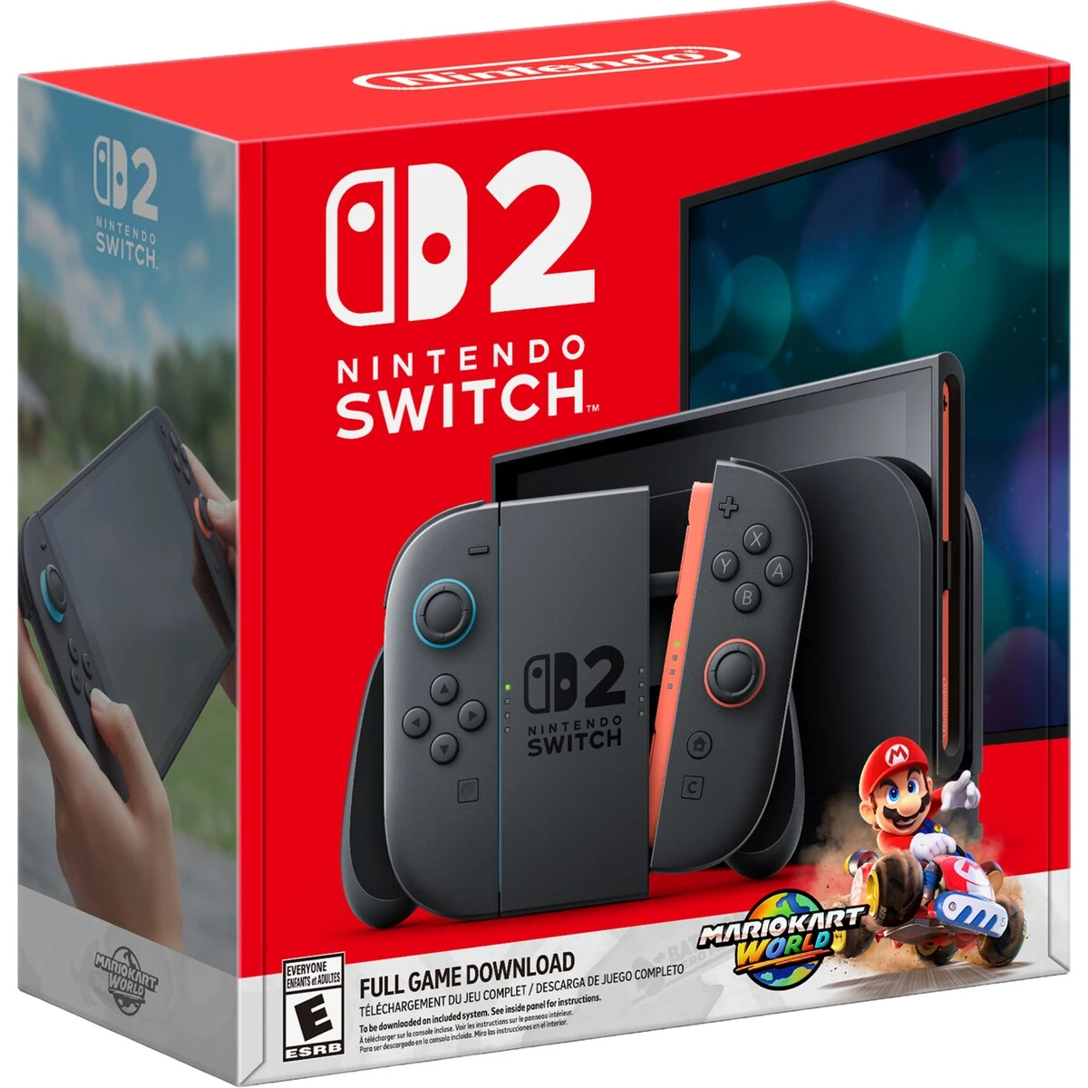 122179-nintendo-switch-2-hardware-with-mario-kart-world-full-game-download-package-front-angle-2000x2000-1_square Nintendo Switch 2 256GB Gris + Mario Kart World Bundle - Imagen 1