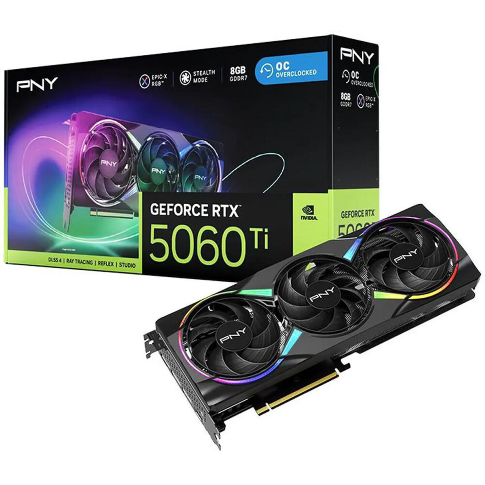 Tarjeta de video PNY ARGB GeForce RTX 5060 Ti 8GB OC - Imagen 1