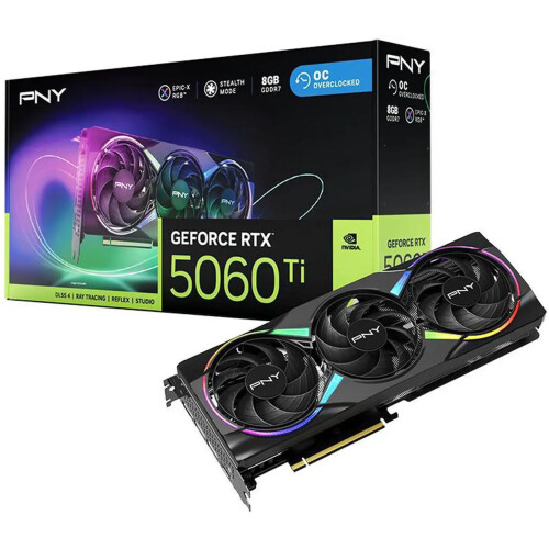 Tarjeta de video PNY ARGB GeForce RTX 5060 Ti 8GB OC