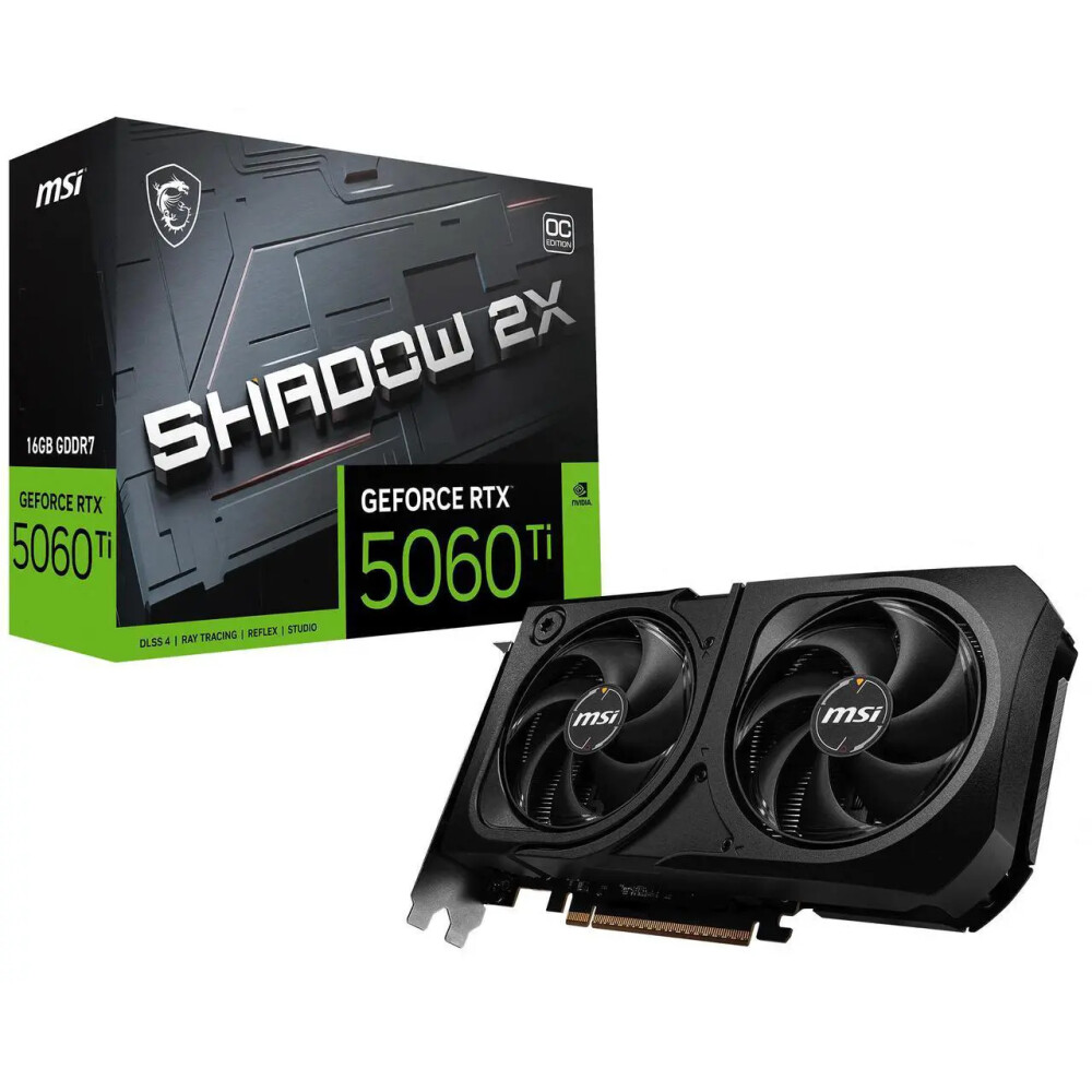 Tarjeta de video MSI SHADOW 2X GeForce RTX 5060 Ti 16GB OC PLUS - Imagen 1