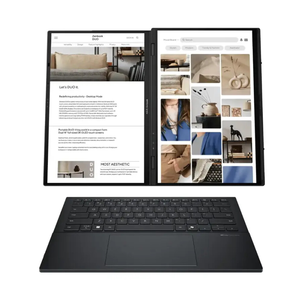 ASUS Zenbook Duo Dual 14" OLED 3K 120 Hz Touch Laptop – Evo Intel Core Ultra 9 285H – 32GB LPDDR5X – Intel Arc Graphics – 1TB SSD - Imagen 2