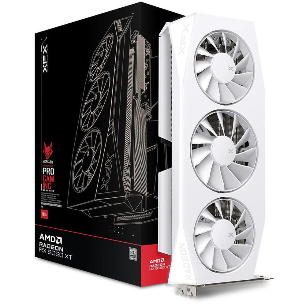 Tarjeta de video XFX Mercury Radeon RX 9060 XT 16GB WHITE - Imagen 1