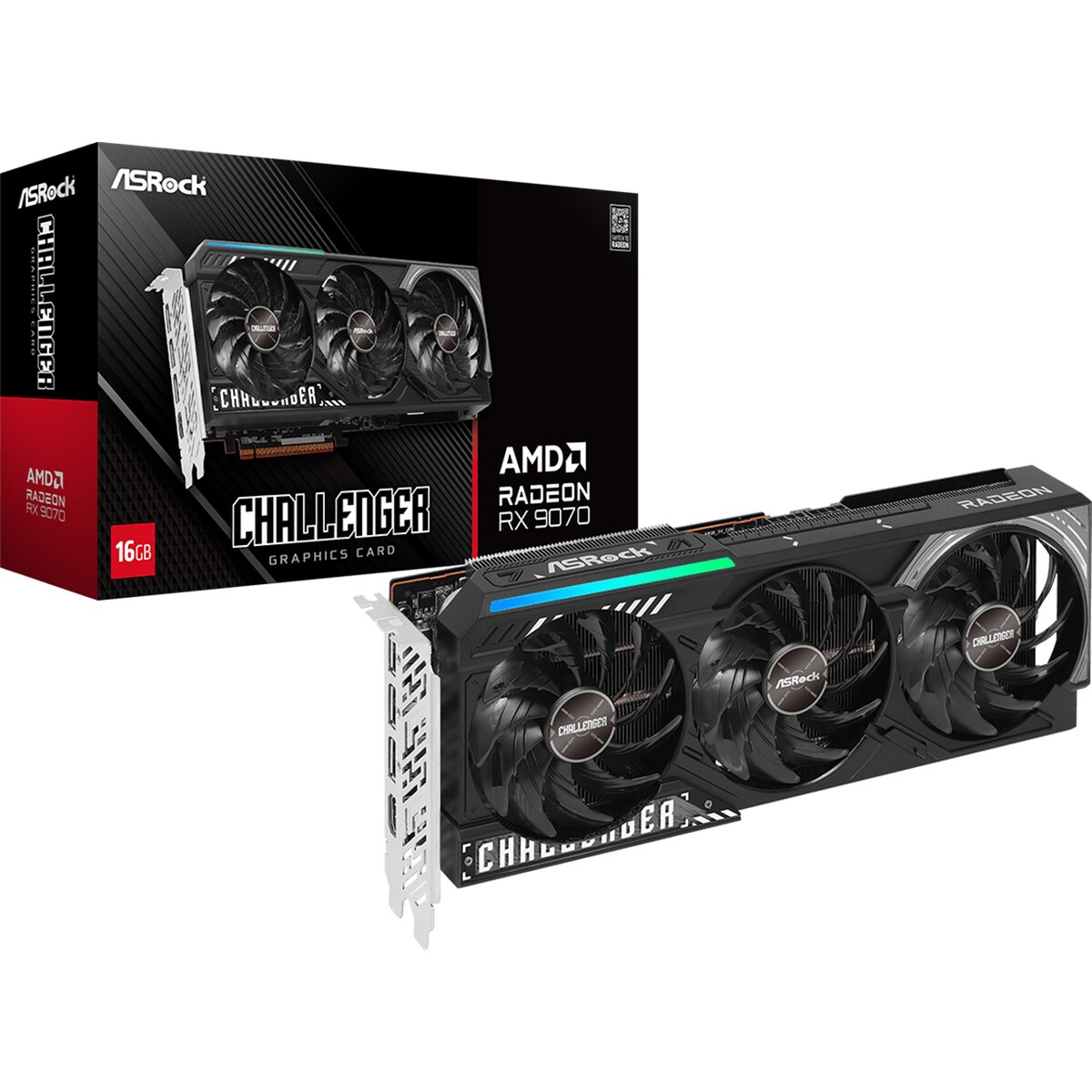 Radeon-RX-9070-Challenger-16GBL1_square Tarjeta de video ASRock Challenger Radeon RX 9070 16GB - Imagen 1