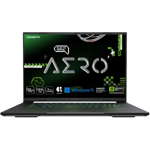 GIGABYTE  AERO X16 16" 2560×1600 WQXGA 165 Hz – AMD Ryzen Al 7 350 – 32GB DDR5 – NVIDIA GeForce RTX 5070 8GB – 1TB SSD