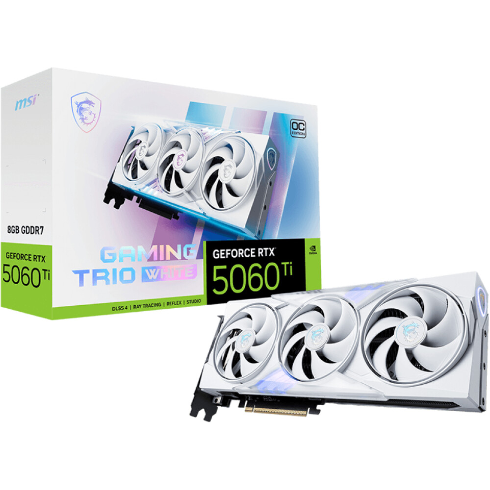 Tarjeta de video MSI GAMING TRIO GeForce RTX 5060 Ti 8GB OC WHITE - Imagen 1