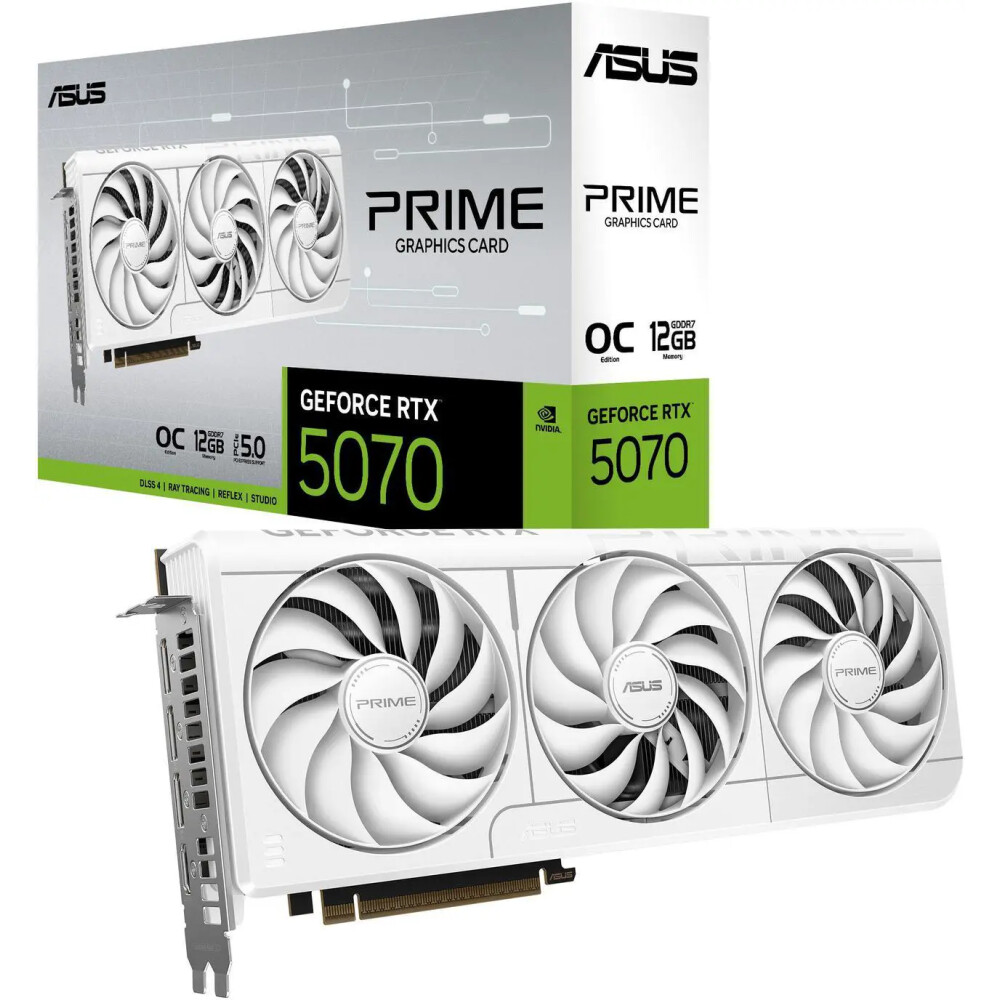 Tarjeta de video ASUS PRIME GeForce RTX 5070 12GB OC WHITE - Imagen 1