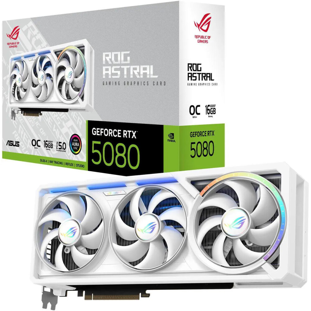 Tarjeta de video ASUS ROG Astral GeForce RTX 5080 16GB OC WHITE - Imagen 1