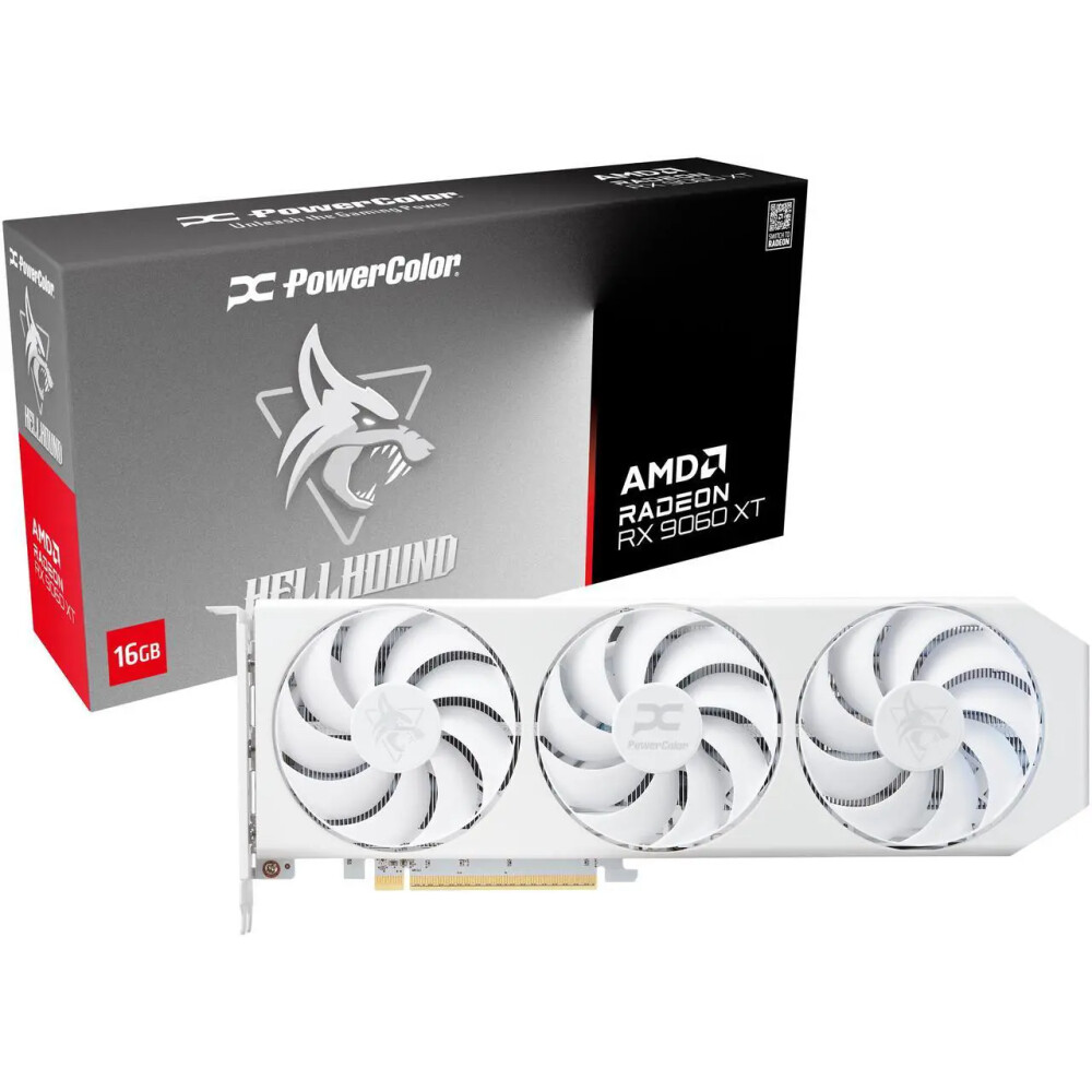 Tarjeta de video PowerColor Hellhound Gaming Radeon RX 9060 XT 16GB WHITE - Imagen 1