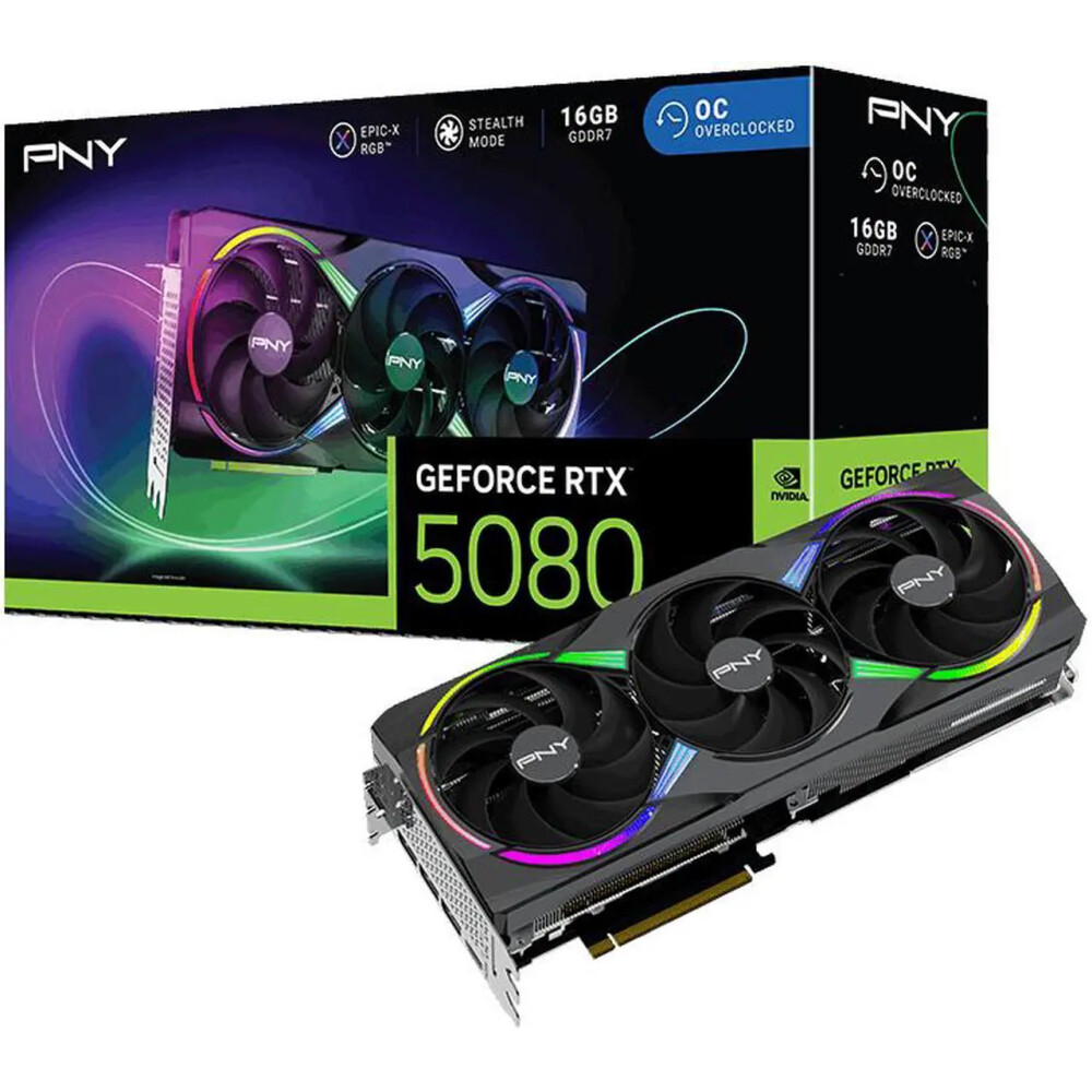 Tarjeta de video PNY ARGB GeForce RTX 5080 16GB OC - Imagen 1