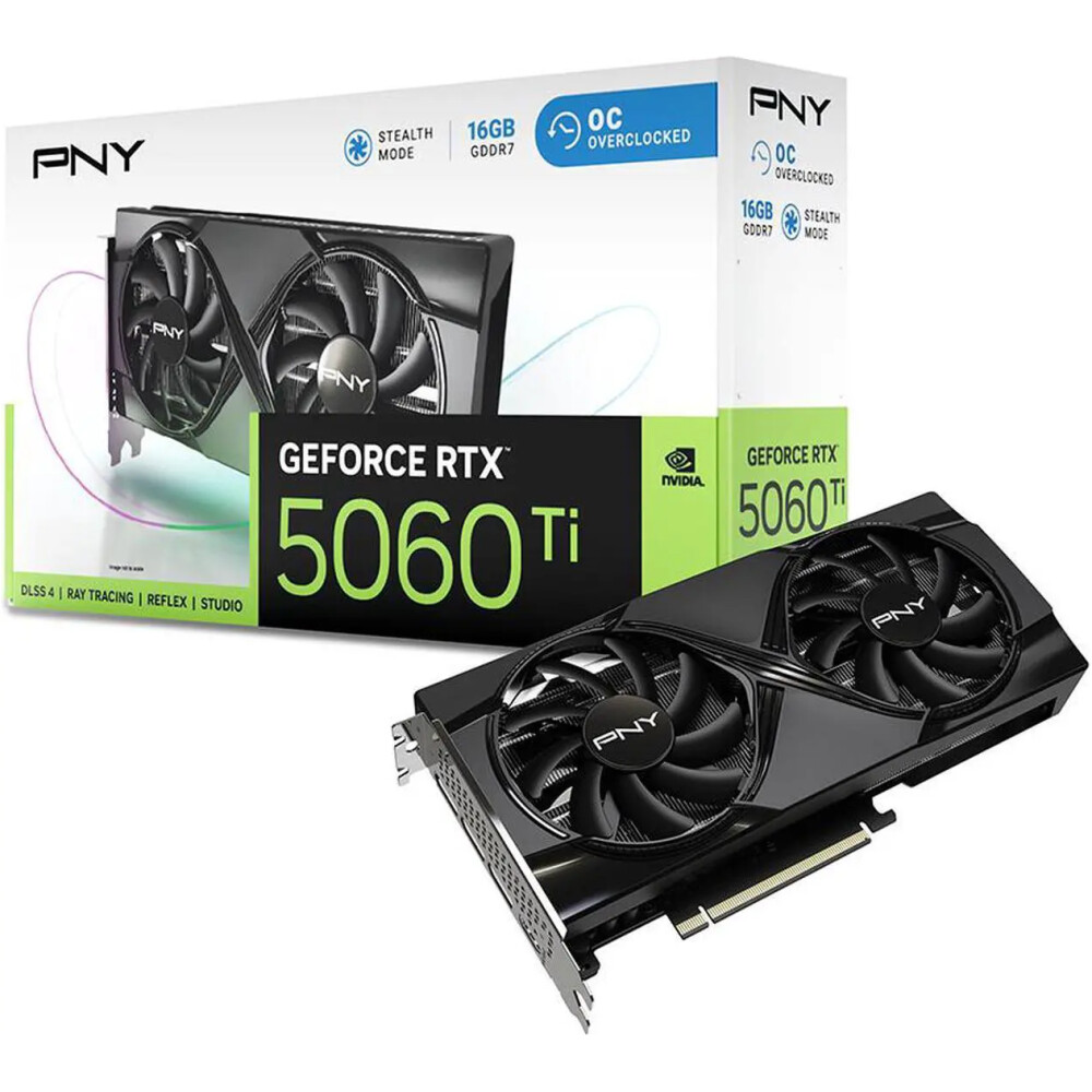 Tarjeta de video PNY DUAL OC GeForce RTX 5060 Ti 16GB - Imagen 1