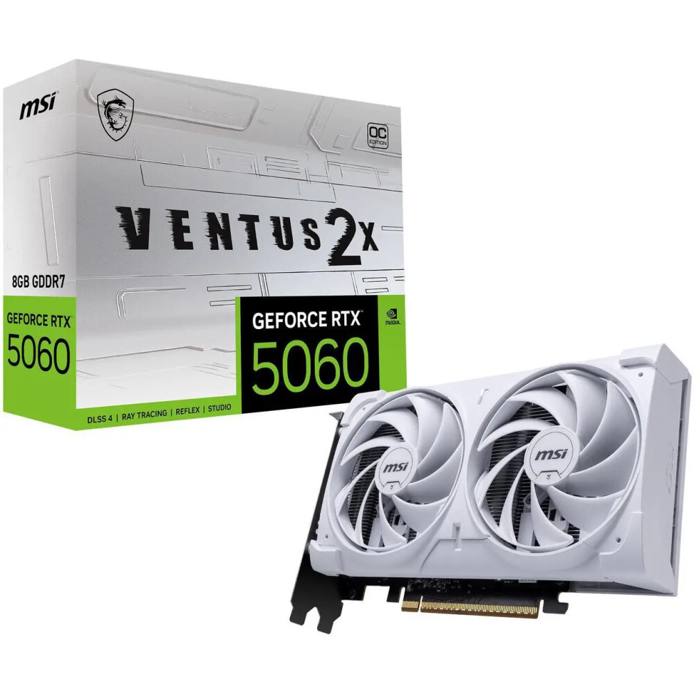 Tarjeta de video MSI Ventus 2X GeForce RTX 5060 8GB OC WHITE - Imagen 1