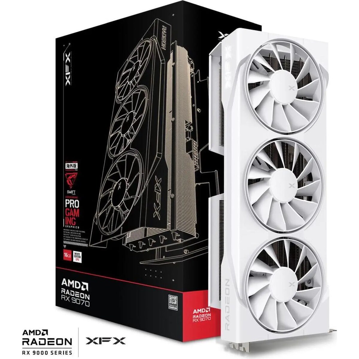 Tarjeta de video XFX Swift Radeon RX 9070 16GB OC WHITE