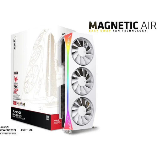 Tarjeta de video XFX Mercury Radeon RX 9070 XT 16GB WHITE Magnetic Air Edition