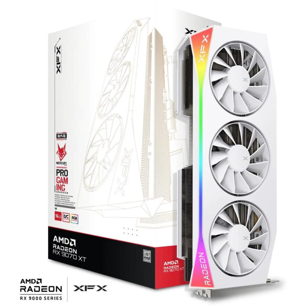 Tarjeta de video XFX Mercury Radeon RX 9070 XT 16GB WHITE - Imagen 1