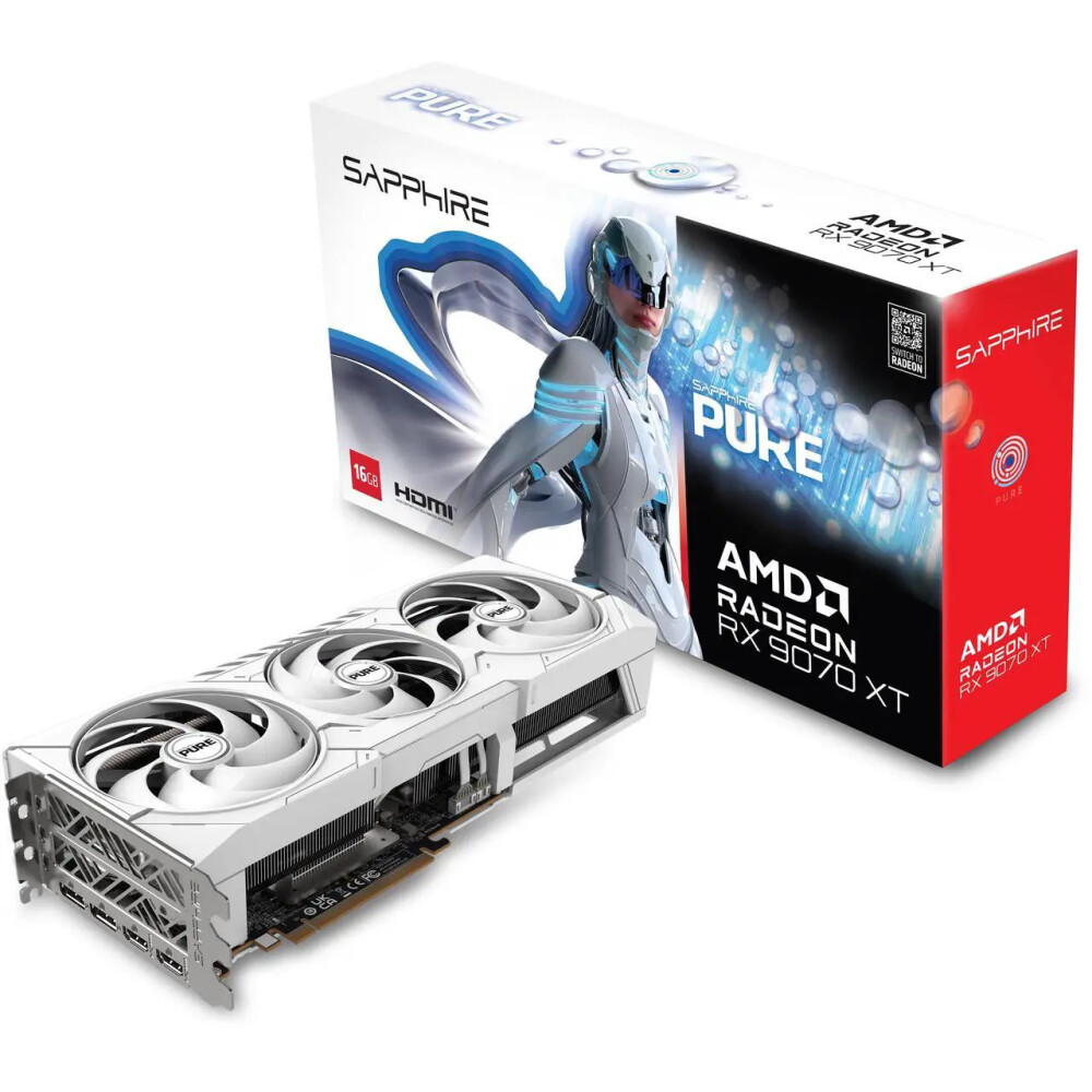 Tarjeta de video SAPPHIRE PURE Radeon RX 9070 XT 16GB - Imagen 1