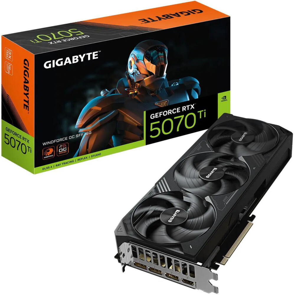 Tarjeta de video GIGABYTE WINDFORCE GeForce RTX 5070 Ti 16GB OC - Imagen 1