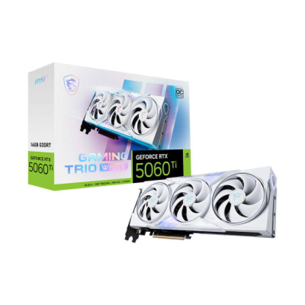 Tarjeta de video MSI GAMING TRIO GeForce RTX 5060 Ti 16GB OC WHITE - Imagen 1