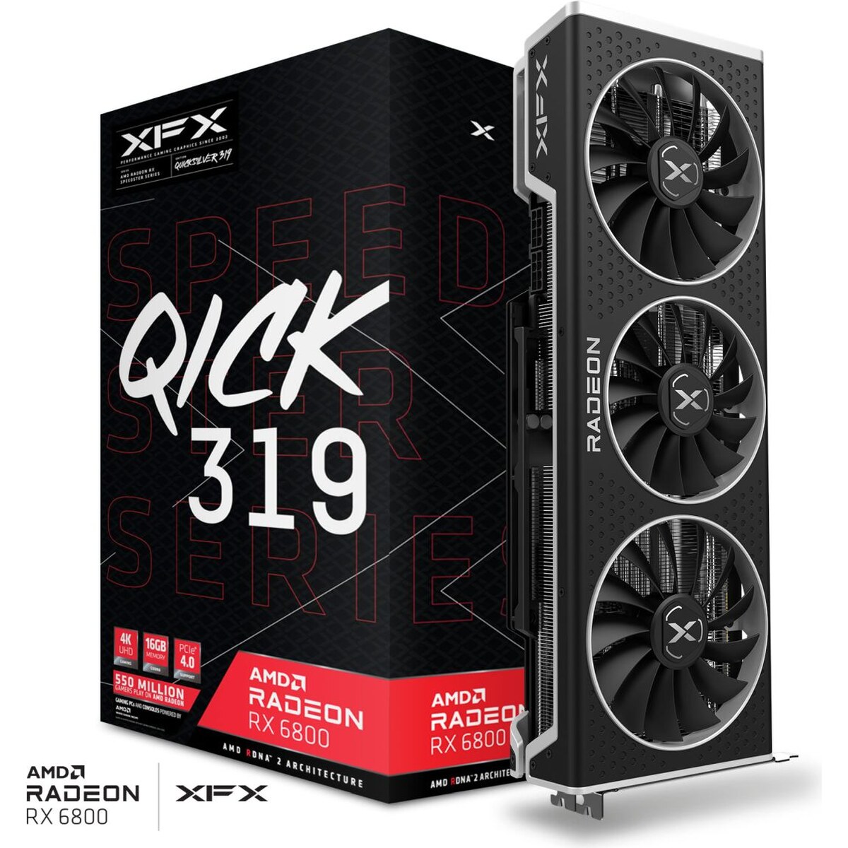 Tarjeta de video XFX Speedster Radeon RX 6800 16GB Black Edition Gaming