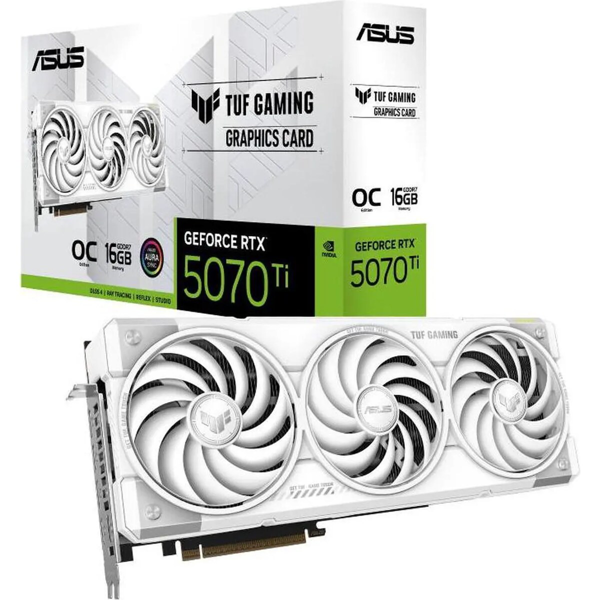 Tarjeta de video ASUS TUF Gaming GeForce RTX 5070 Ti 16GB OC WHITE