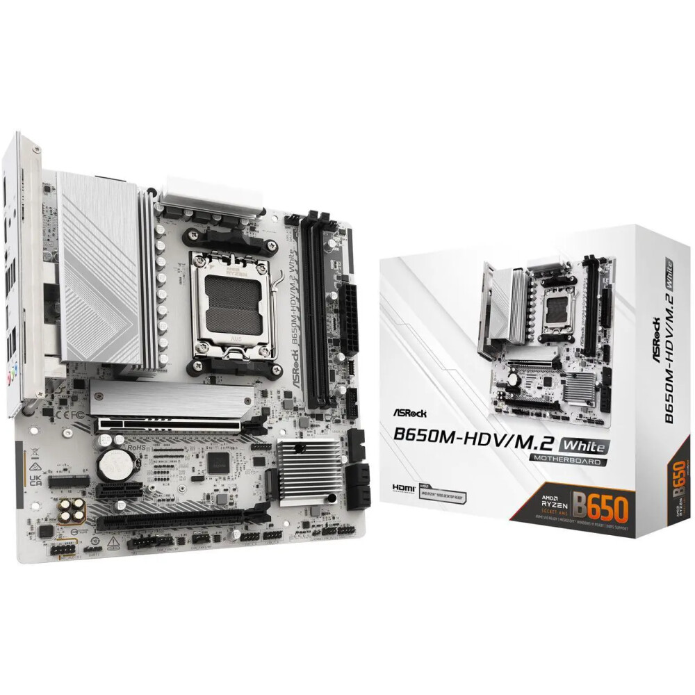Motherboard ASRock B650M-HDV/M.2 White Socket AM5 Micro ATX - Imagen 1